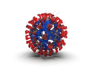 3d illustration of the corona virus-cell