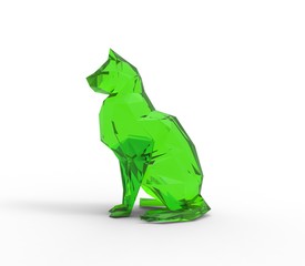 3d illustration of the low poly cat