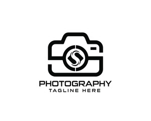 Initial letter S Photography logo design template
