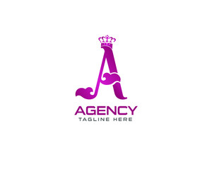 letter a crown beauty logo design template fully vector