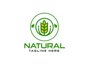 Wheat logo design template fully vector