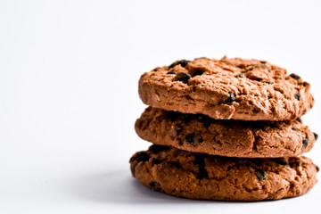 chocolate cookies on a white background