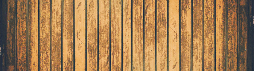 Old brown rustic dark wooden texture - wood background panorama long banner