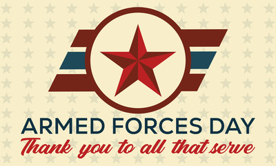 Armed Forces Day. Poster, Template, Card, Banner, Background Design. 