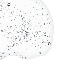 Serum texture. Clear liquid gel puddle with bubbles. Cosmetic skin care product  swatch isolated on white background