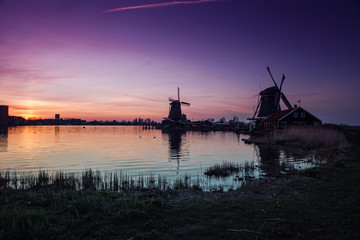 Sunset windmills