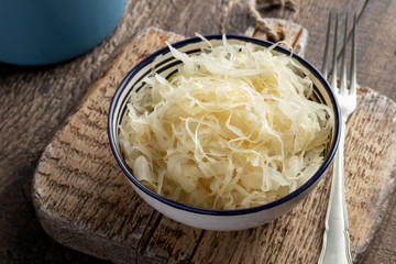 Fermented cabbage in a bowl