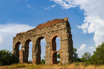 A section of the Aqueduct park in Rome. The Parco degli Acquedotti is an archeological public area which concerns the water supply system of ancient Rome. It is part of the Appian Way Regional Park.