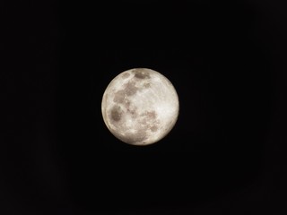 Full moon in the night sky