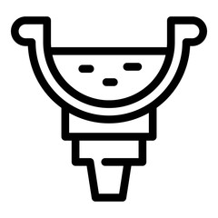 Rain gutter icon. Outline rain gutter vector icon for web design isolated on white background