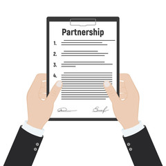 Signed partnership document with