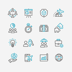 Global business vector icons set
