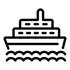 Cruise ship icon. Outline cruise ship vector icon for web design isolated on white background