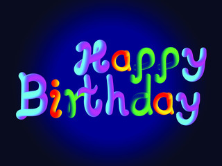Happy birthday best 3 dimension letters with dark blue background , vector-illustration