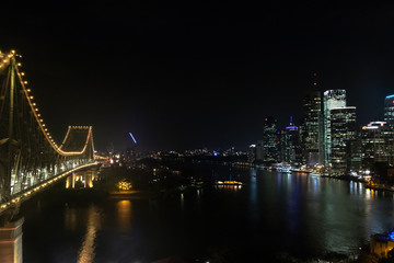 Fototapeta na wymiar bridge at night with city view