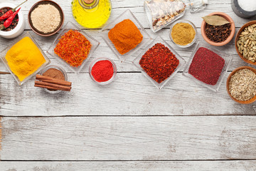 Various spices in bowls