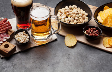 Draft beer and snacks