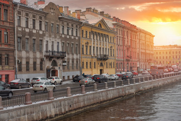 Naklejka na ściany i meble rivers and streets of St. Petersburg