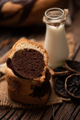 Oven Sponge cake with chocolate filling