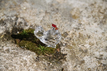 Cristal shiny transparent glass precious chicken