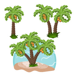 Obraz premium Palm trees different design for design, vector illustration