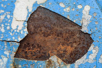 Old iron is full of rust and dust. The frame of iron rust