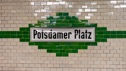 Fototapeta premium Potsdamer Platz underground railway station in Berlin, Germany