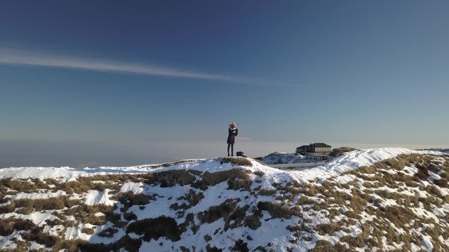 Ripresa da Drone di sorvolo Cima Grappa, Italia