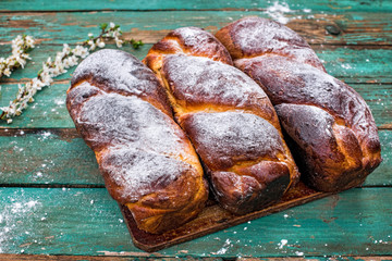Romanian traditional walnut sweet bread - cozonac
