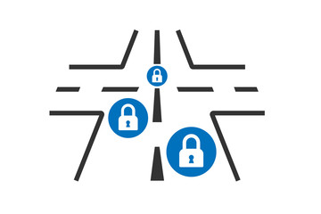 Road or travel lock icon vector