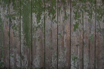 Bright wooden fence of separate wooden bars