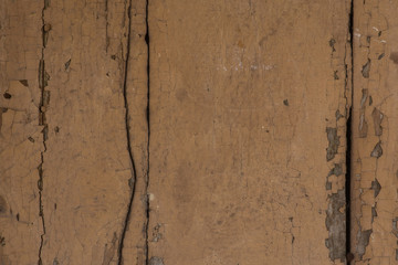 Bright wooden fence of separate wooden bars