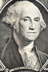 Portret  Waszyngtona na banknocie jednodolarowym - obrazy, fototapety, plakaty