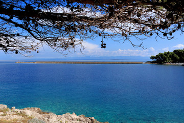 view on the jetty of Rovenska, island Losinj, Croatia