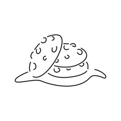 Cookie black line icon. Traditional chocolate chip cookies. Pictogram for web page, mobile app, promo. UI UX GUI design element. Editable stroke.
