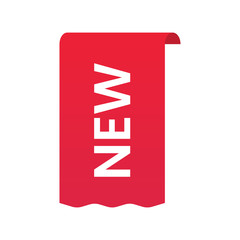 Red badge, labels or sticker, new tag.