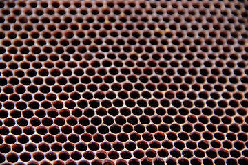 The Texture Of The Golden Honeycomb Closeup. Apiary. Textured Natural Honey Honeycomb Background For Design.