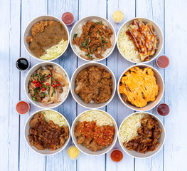 Mix of Spicy Fried Chicken in a Bowl 