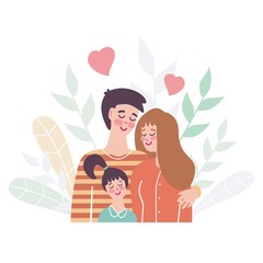 Loving family together