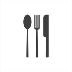 Restaurant icon. Knife, fork and spoon. EPS 10