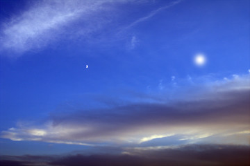 Fototapeta na wymiar night sky with clouds,nature, blue, sun,dark, heaven,weather, evening, cloudscape,