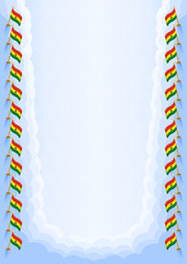 Vertical  frame and border with Bolivia flag