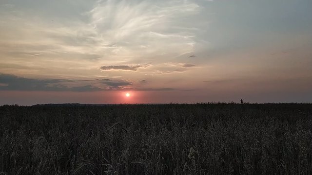 Time lapse , zach&oacute;d słońca, polska