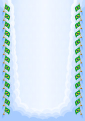 Vertical  frame and border with Brazil flag