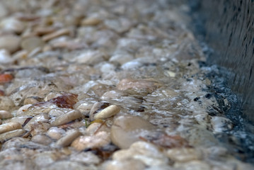 Small waterfall and flood pebble