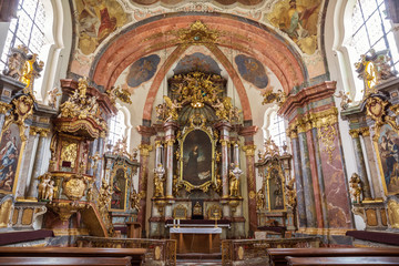 Fototapeta na wymiar Prague Loreta, interior of Church