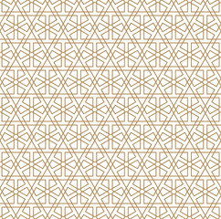 Seamless arabic geometric ornament in brown color.Average thickness lines.