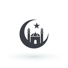 moon mosque icon islam muslim religion spirituality religious vector icon