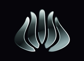Abstract flower shape logo design.