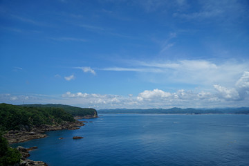 Fototapeta na wymiar 和歌山県串本町潮岬から見た太平洋
